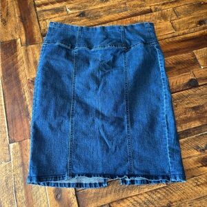 D. Jeans Blue Pencil Skirt Knee-Length Casual